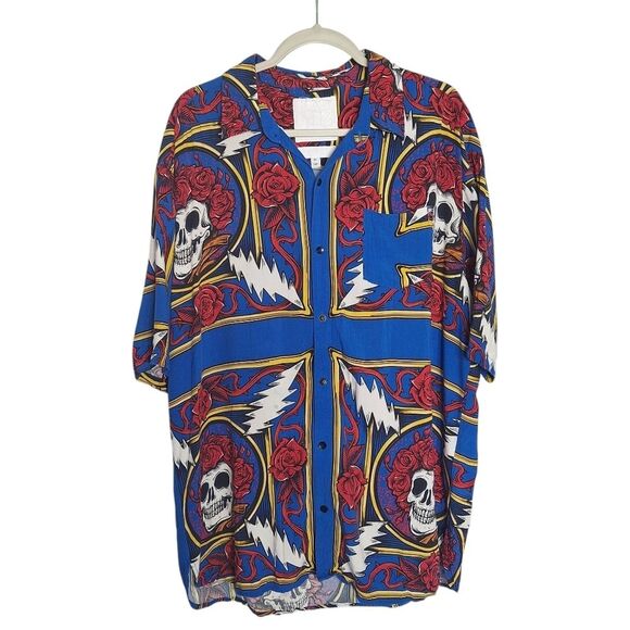 ChinaTown Market X Grateful Dead Shirt Button Up SS Bandana Short Sleeve XL - Picture 1 of 12